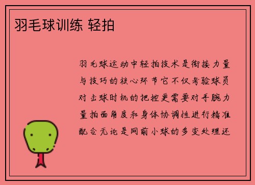 羽毛球训练 轻拍